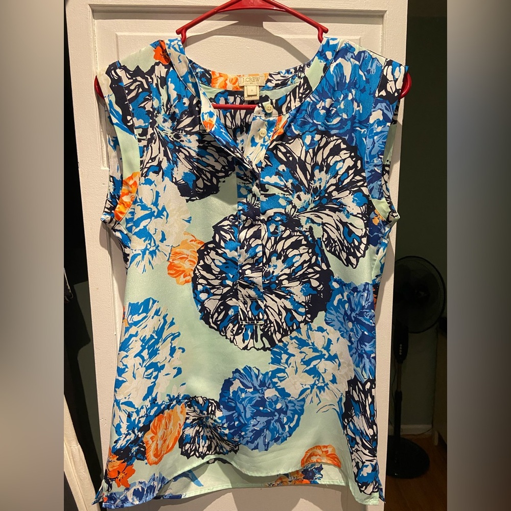 J Crew Floral Sleeveless Top